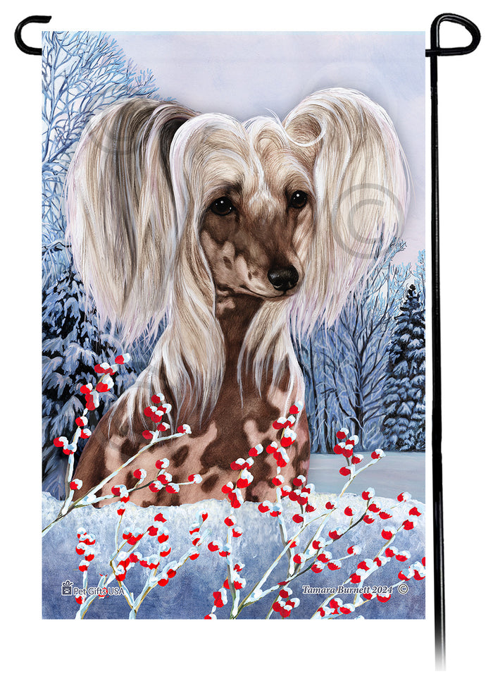 Chinese Crested Winterberries Garden Flags