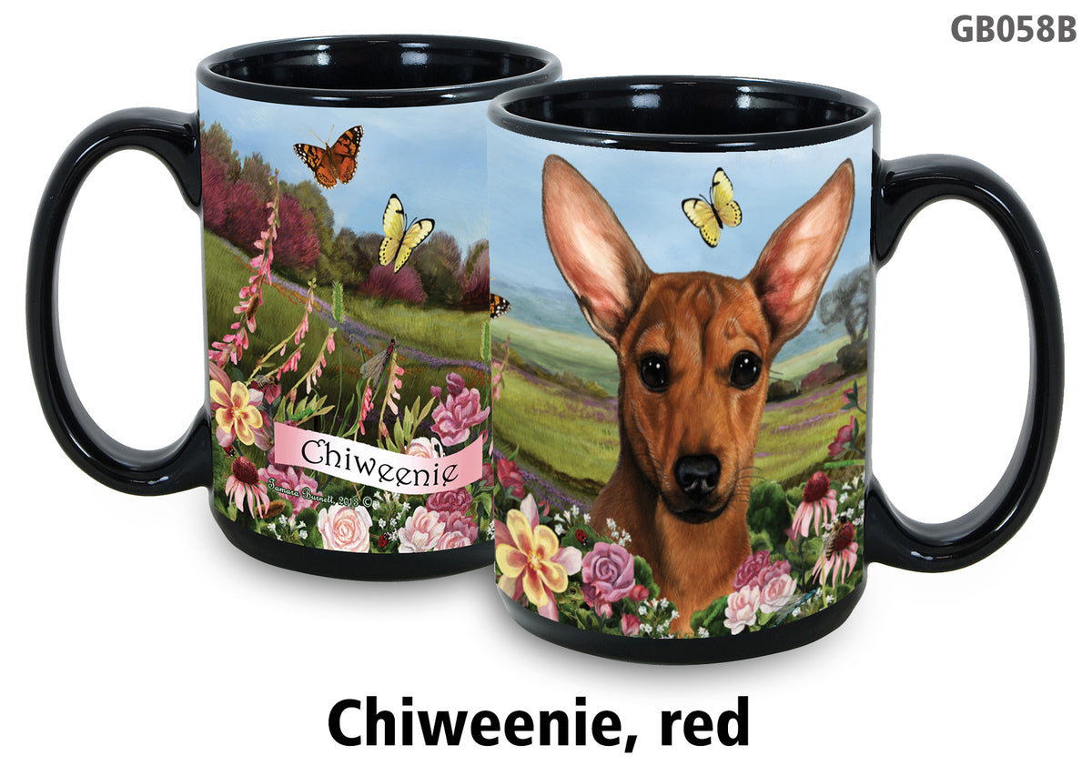 Chiweenie Red - Garden Party Fun Mug 15 oz