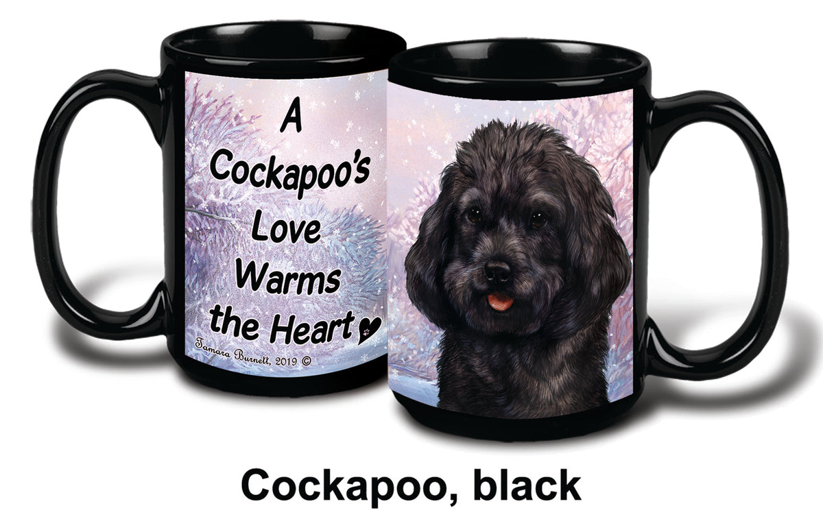 Cockapoo Black Winter Mug 15 oz