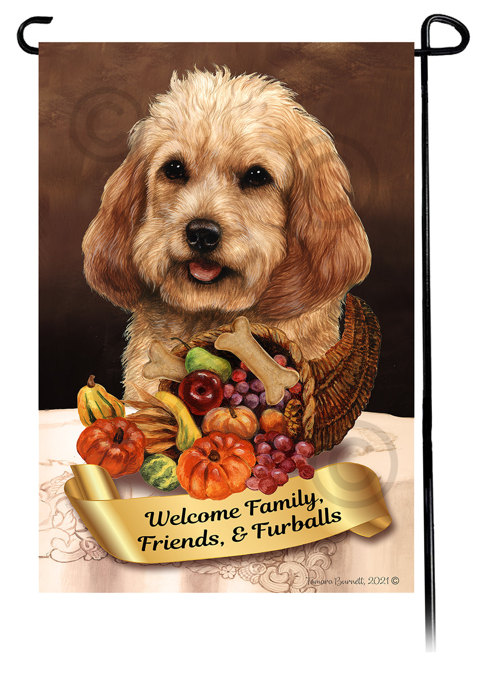 Cockapoo Thanksgiving - Garden Flag