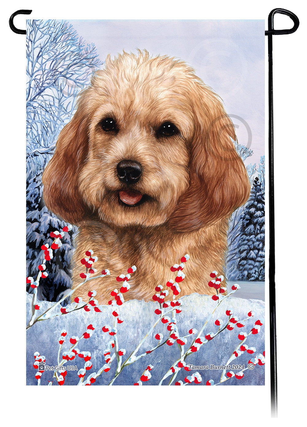 Cockapoo Winterberries - Garden Flag