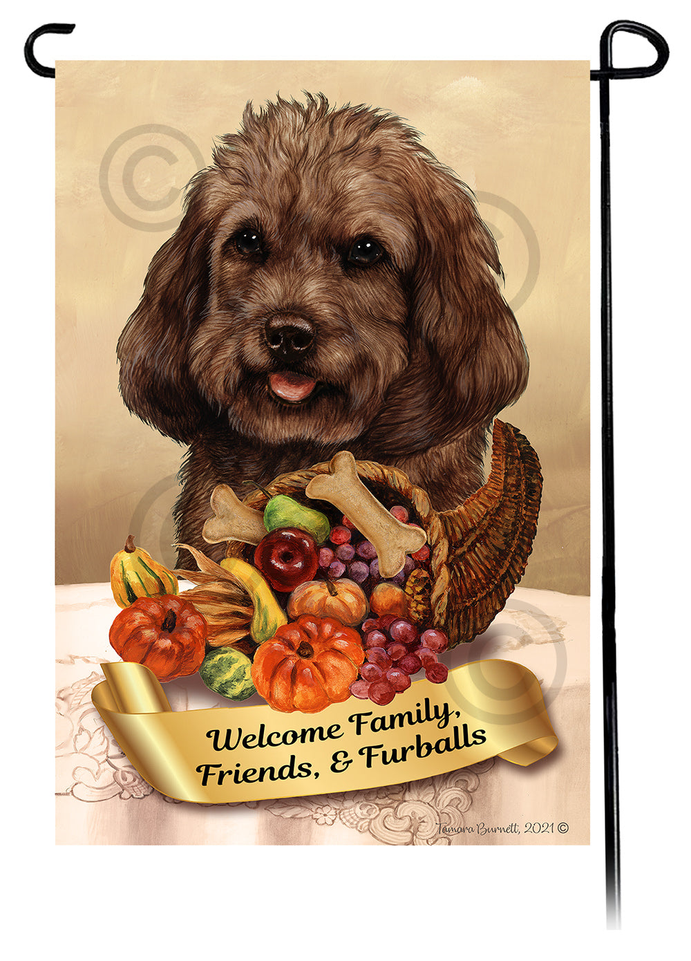 Cockapoo Thanksgiving - Garden Flag