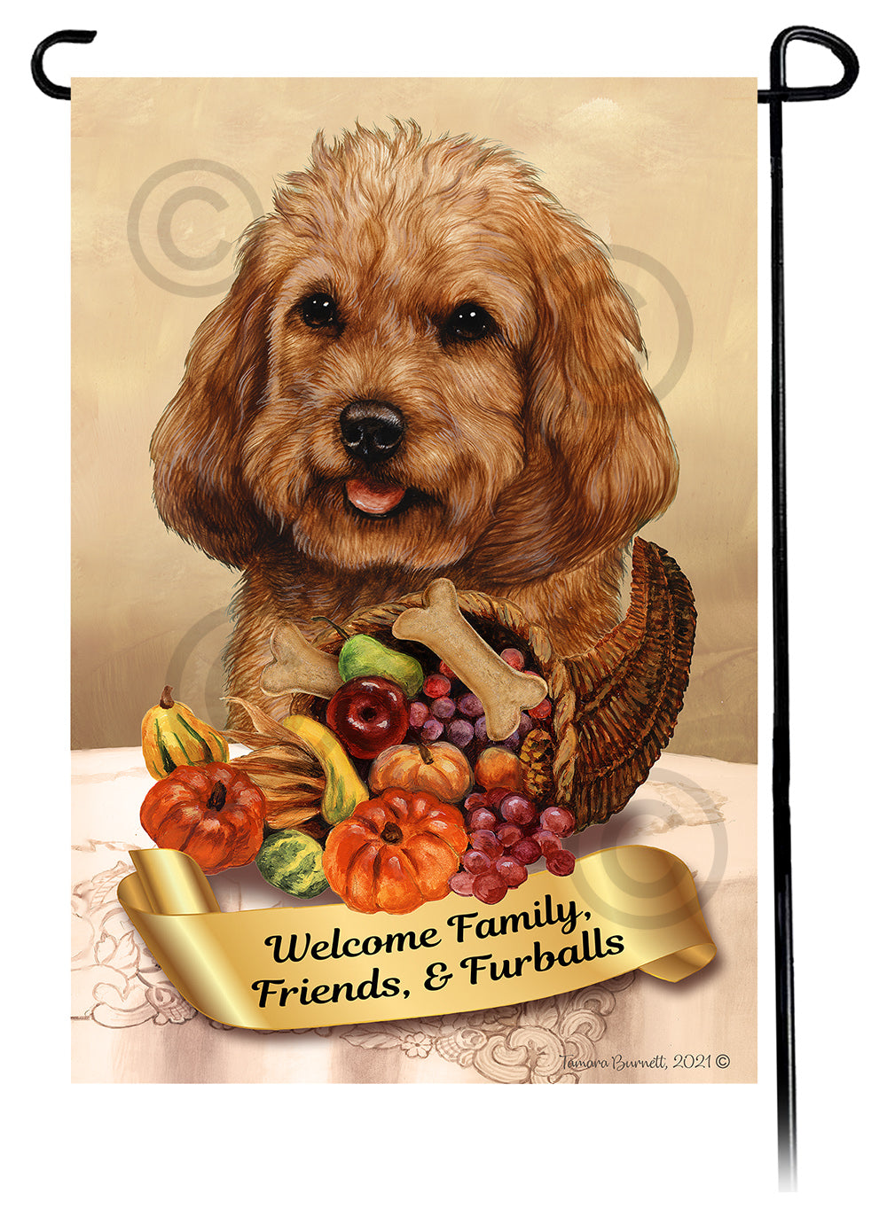 Cockapoo Thanksgiving - Garden Flag