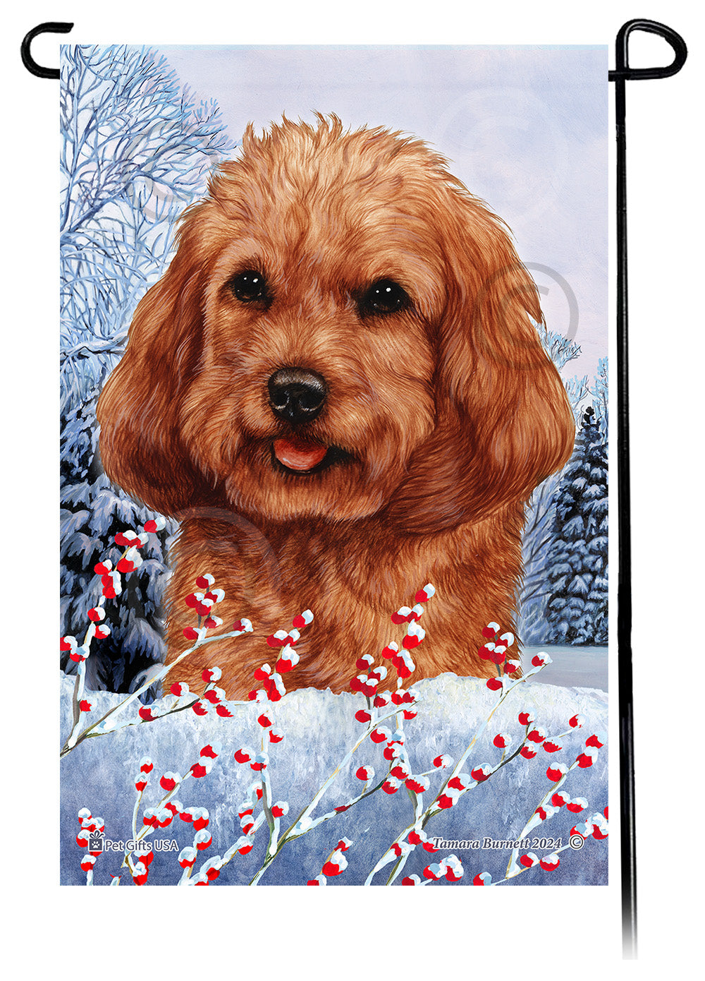 Cockapoo Winterberries - Garden Flag
