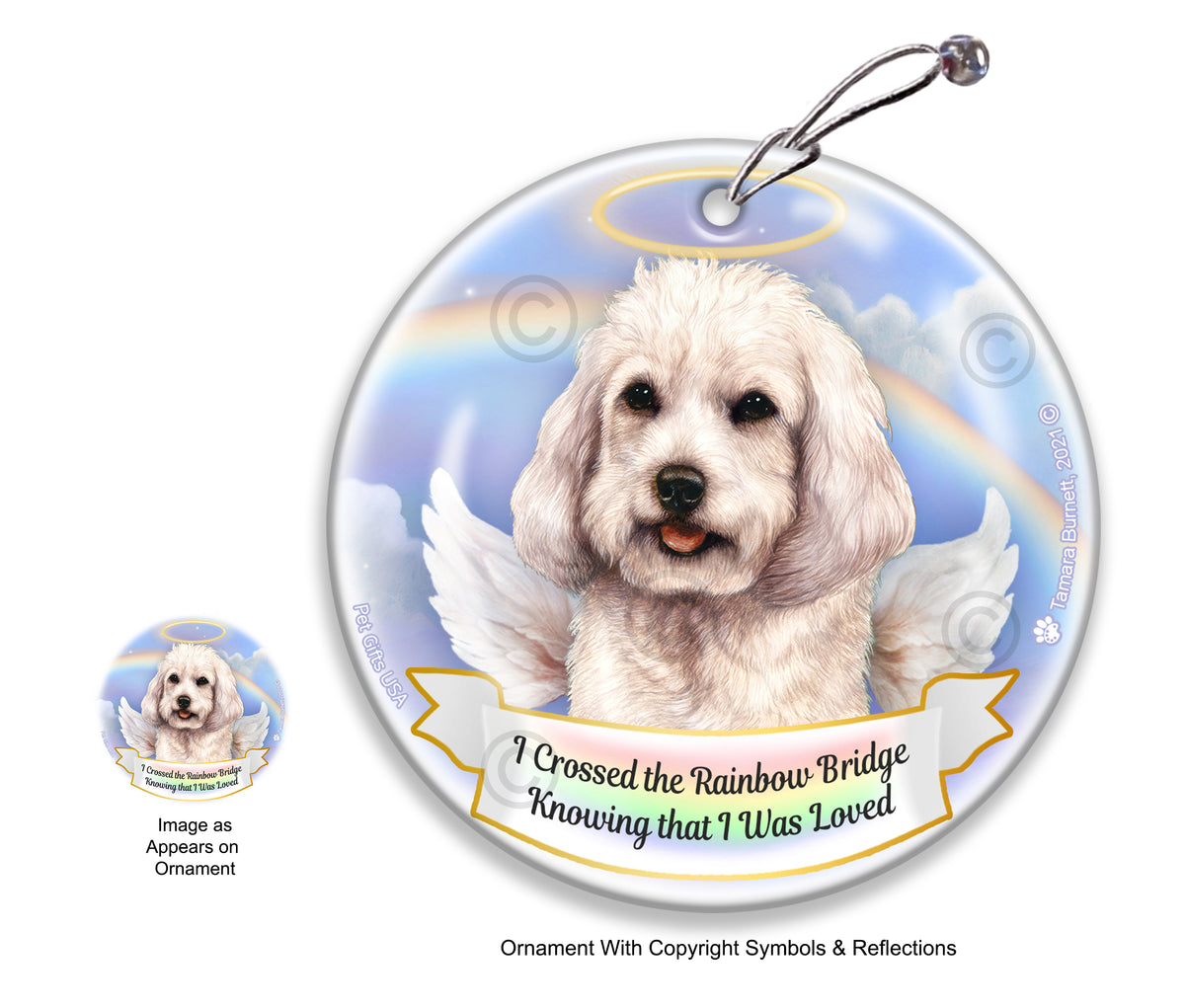 Cockapoo White Ornament