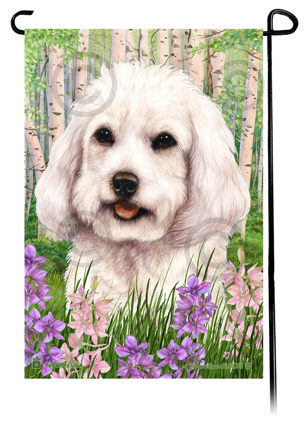 Cockapoo Spring Flowers - Garden Flag