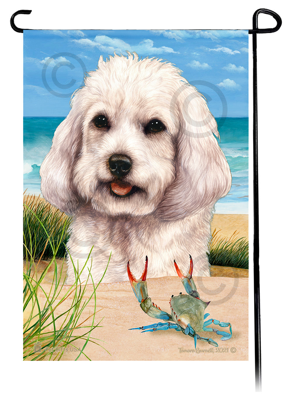 Cockapoo Summer Flowers Garden Flag