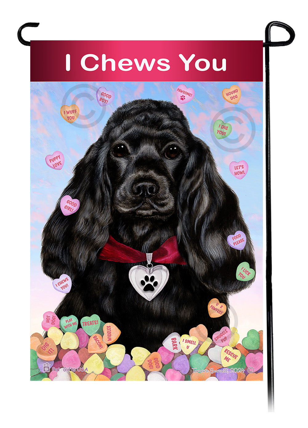 English Cocker Spaniel Valentine Sweetheart Garden Flags