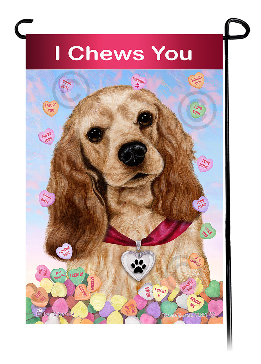 English Cocker Spaniel Valentine Sweetheart - Garden Flag