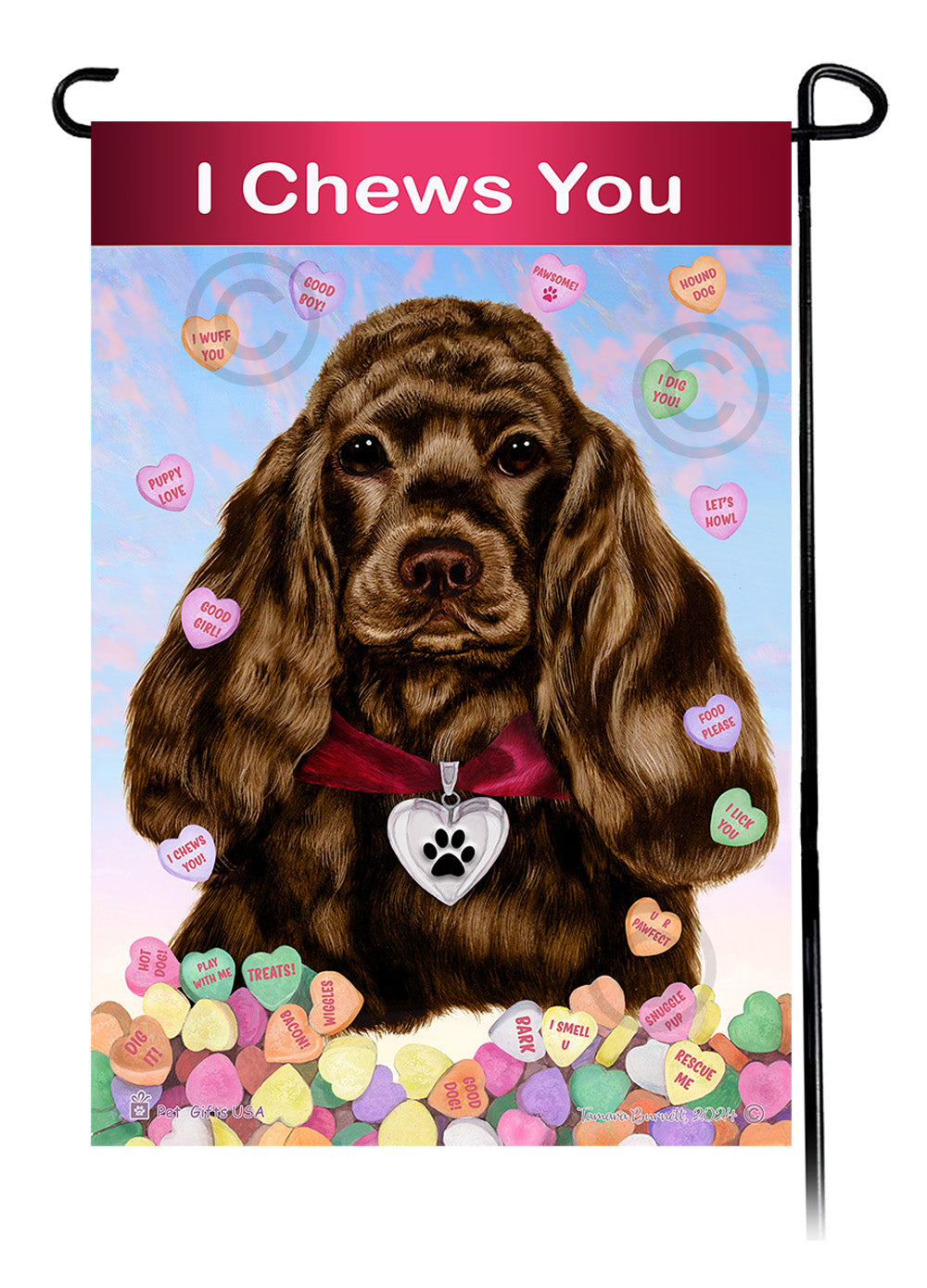 English Cocker Spaniel Valentine Sweetheart - Garden Flag
