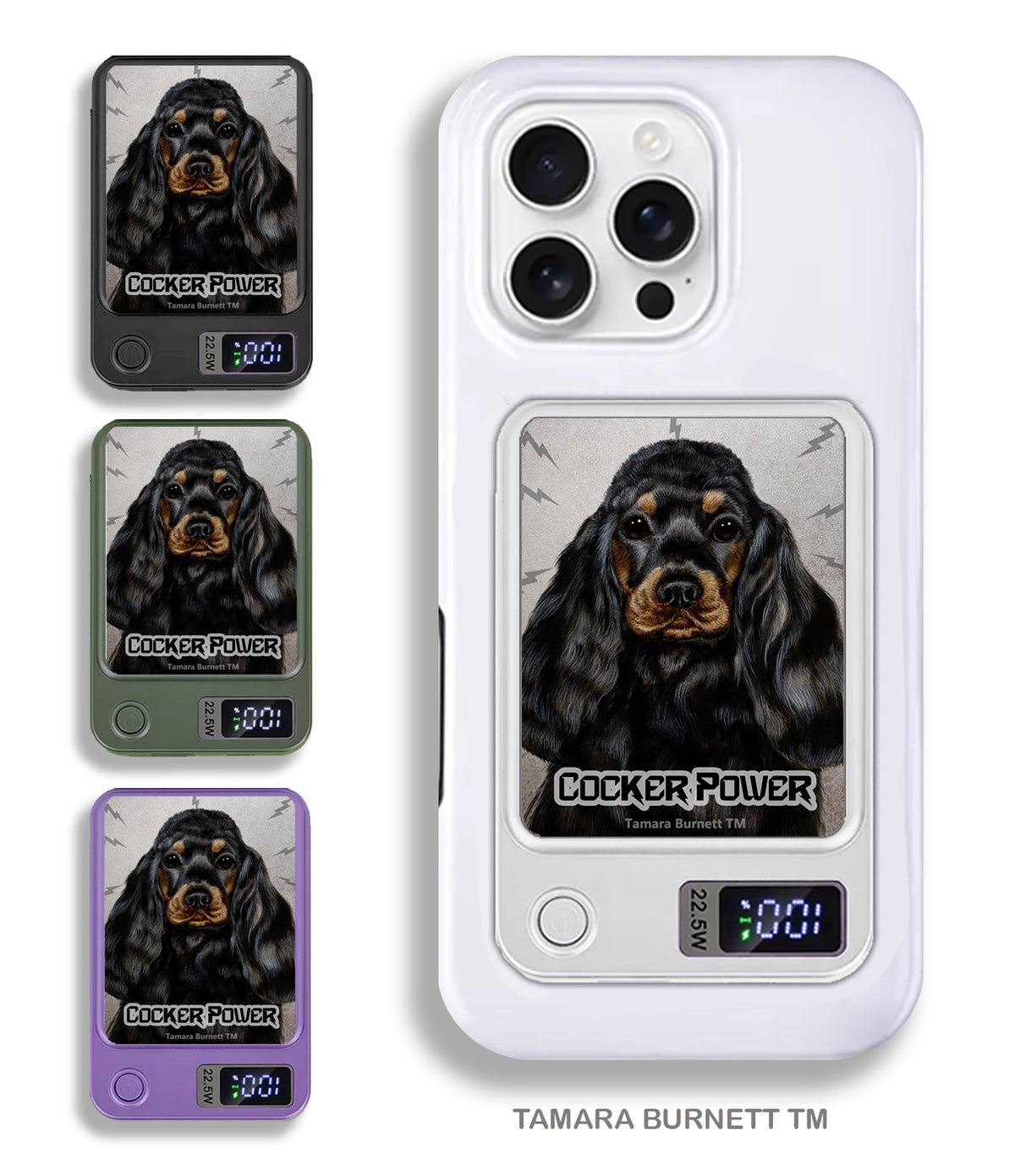 Cocker Spaniel Black and Tan Phone Bank Wireless Charger