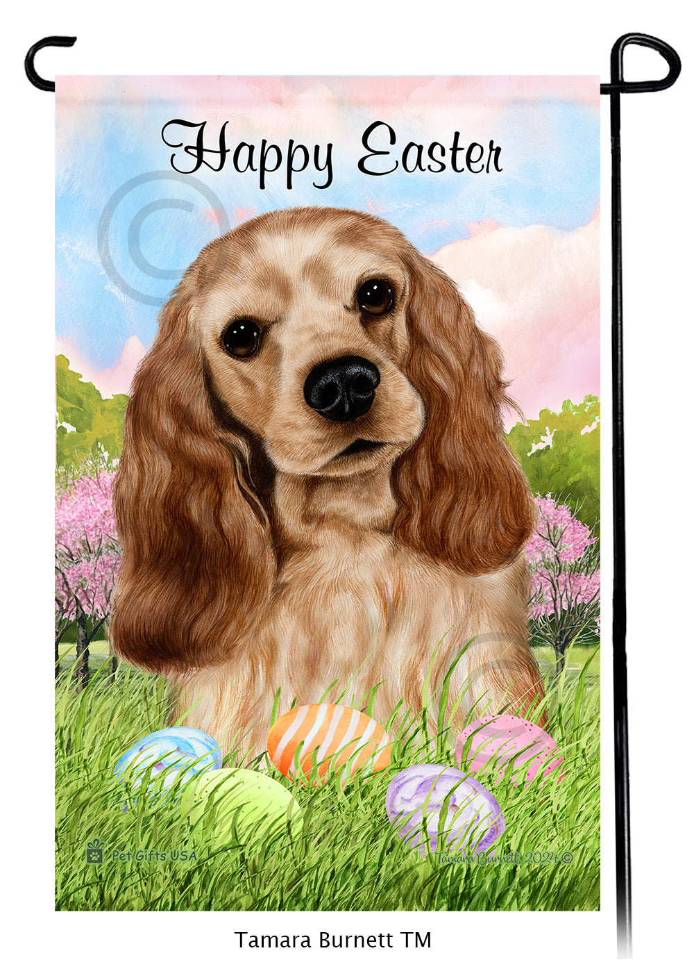 Cocker Spaniel Happy Easter - Garden Flag