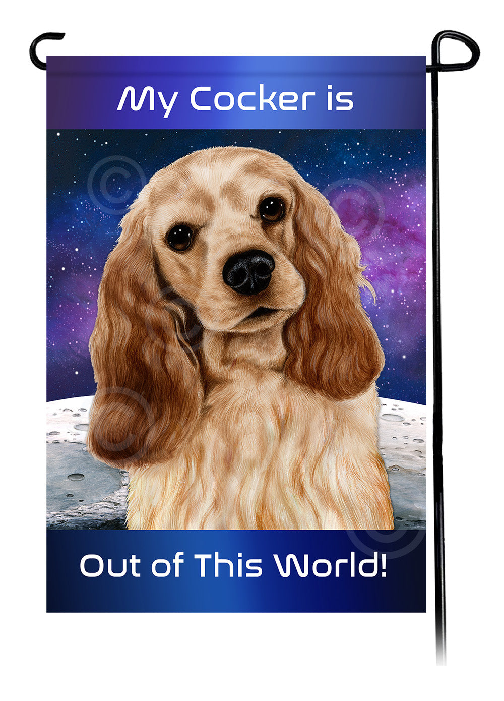English Cocker Spaniel Out Of This World - Garden Flag