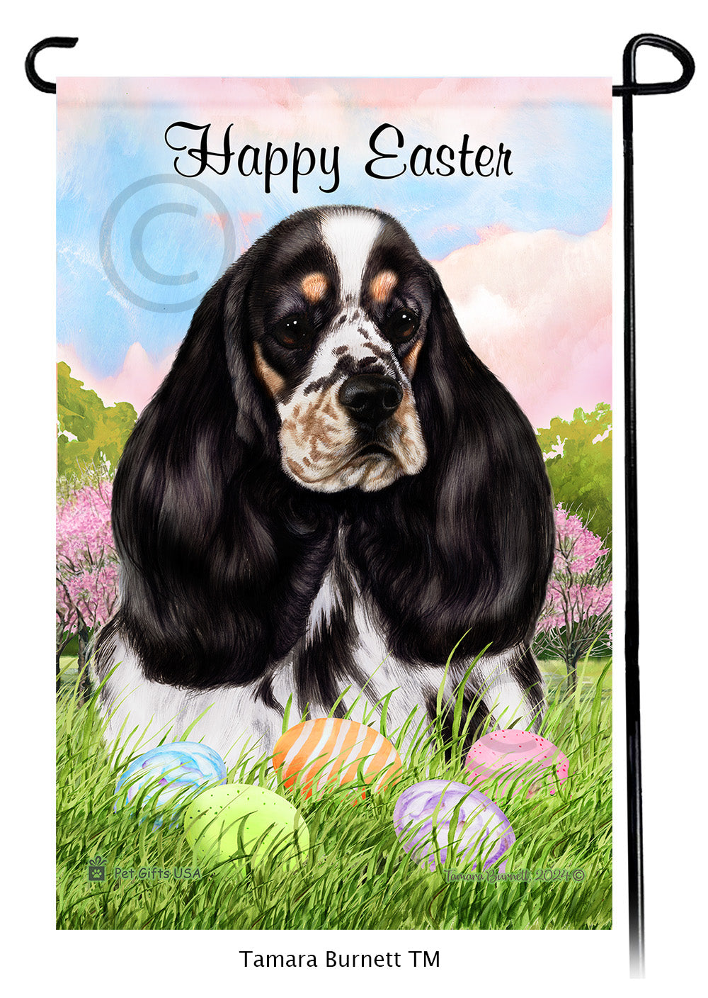Cocker Spaniel Happy Easter - Garden Flag