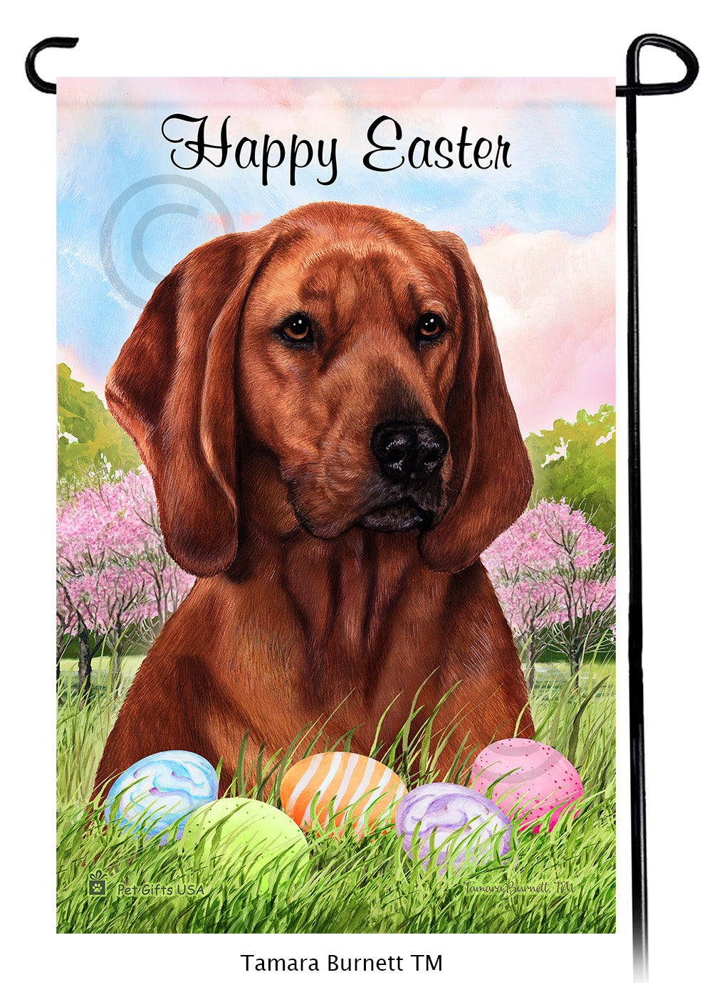 Coonhound Happy Easter - Garden Flag