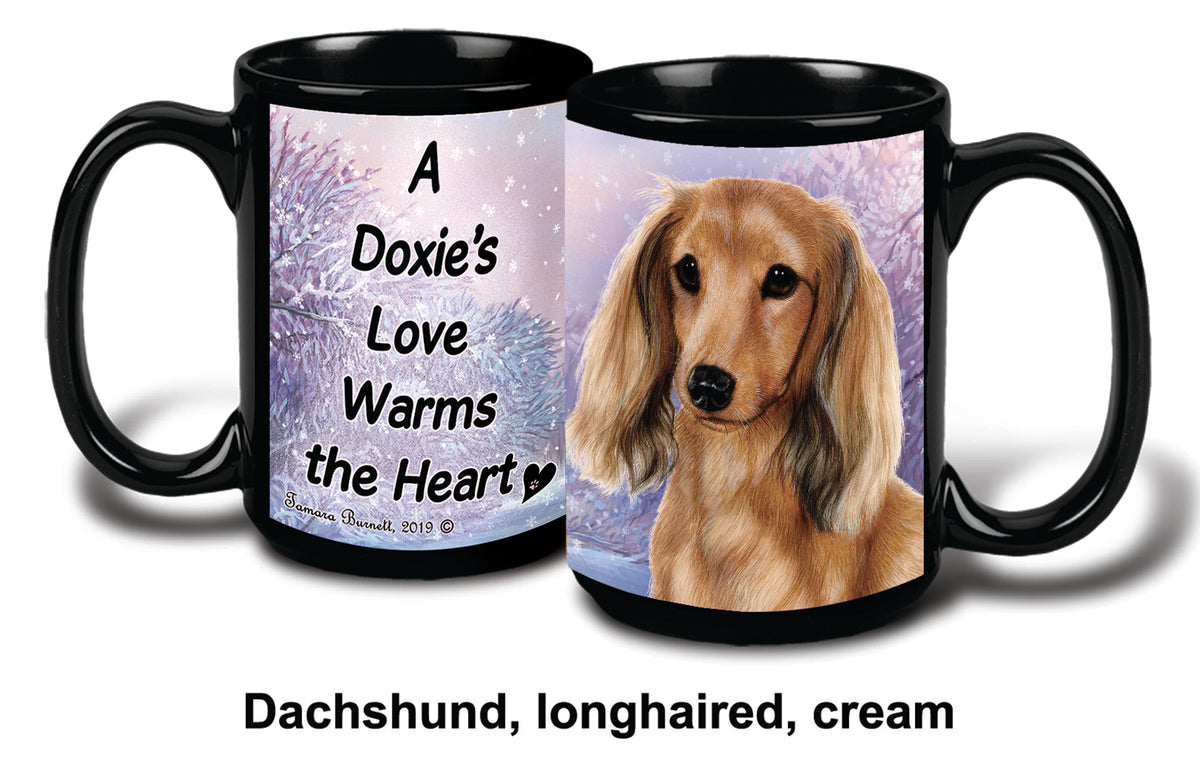Dachshund Lh Cream Winter Mug 15 oz