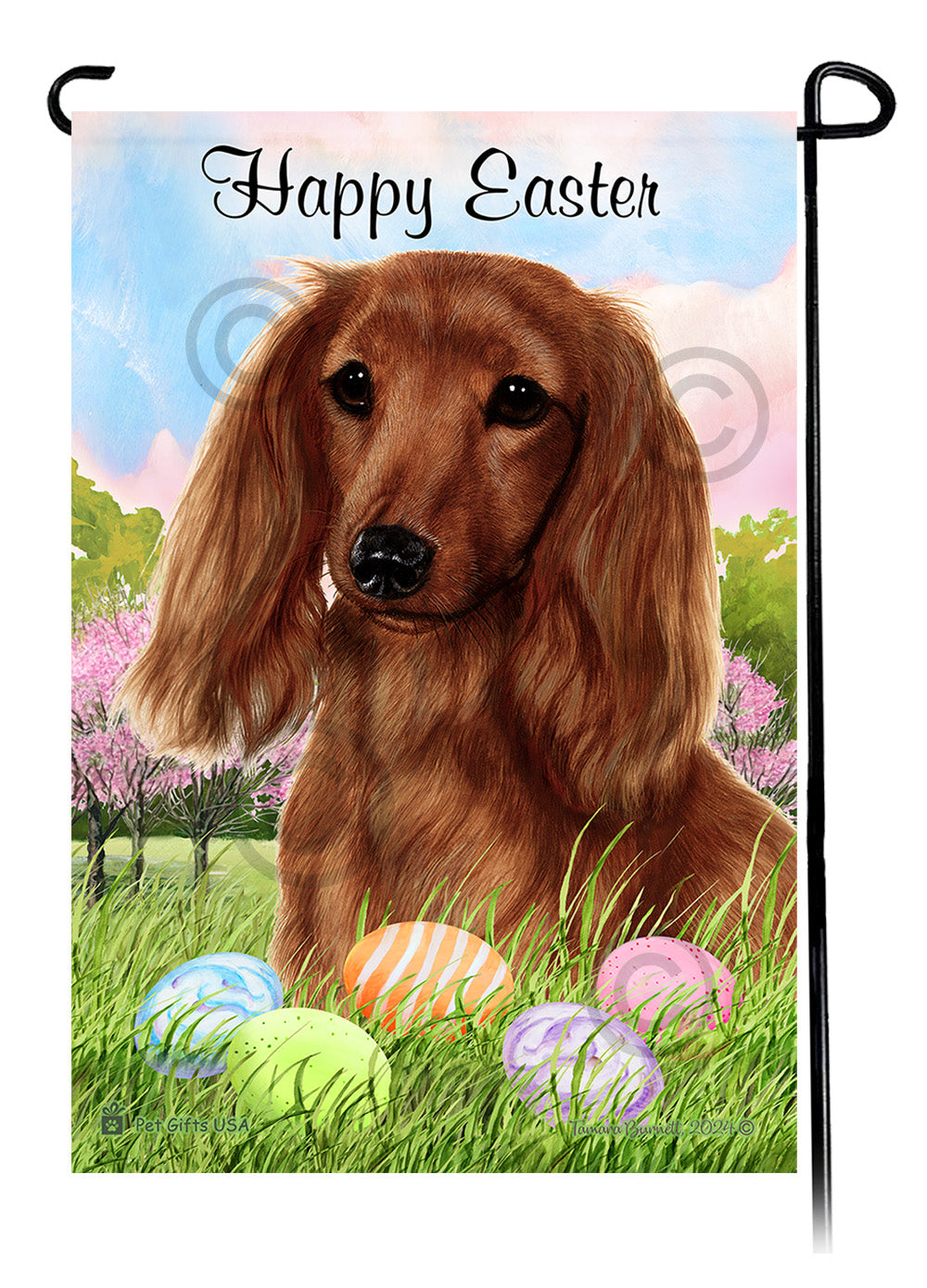 Dachshund Happy Easter - Garden Flag
