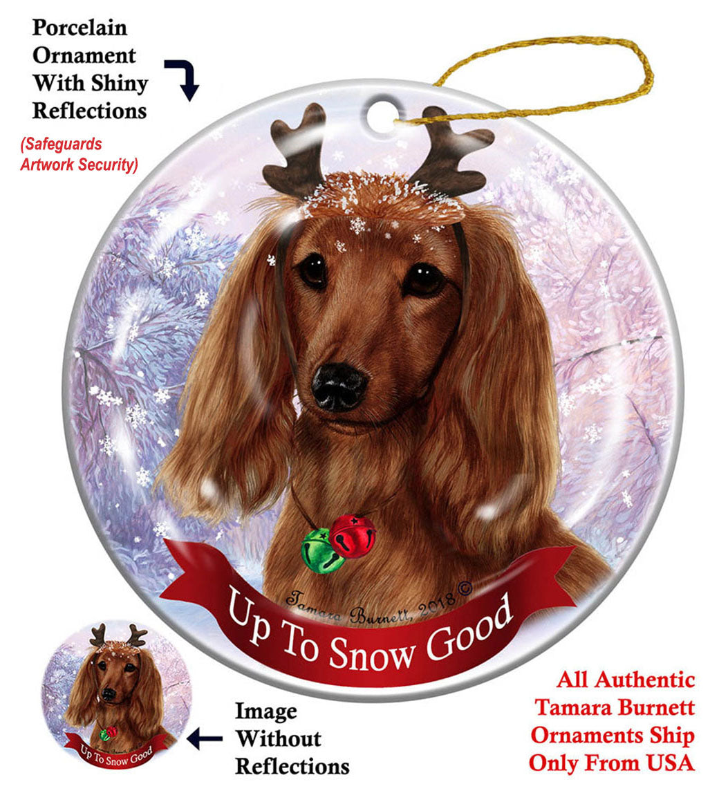 Dachshund Long Haired Red Ornament