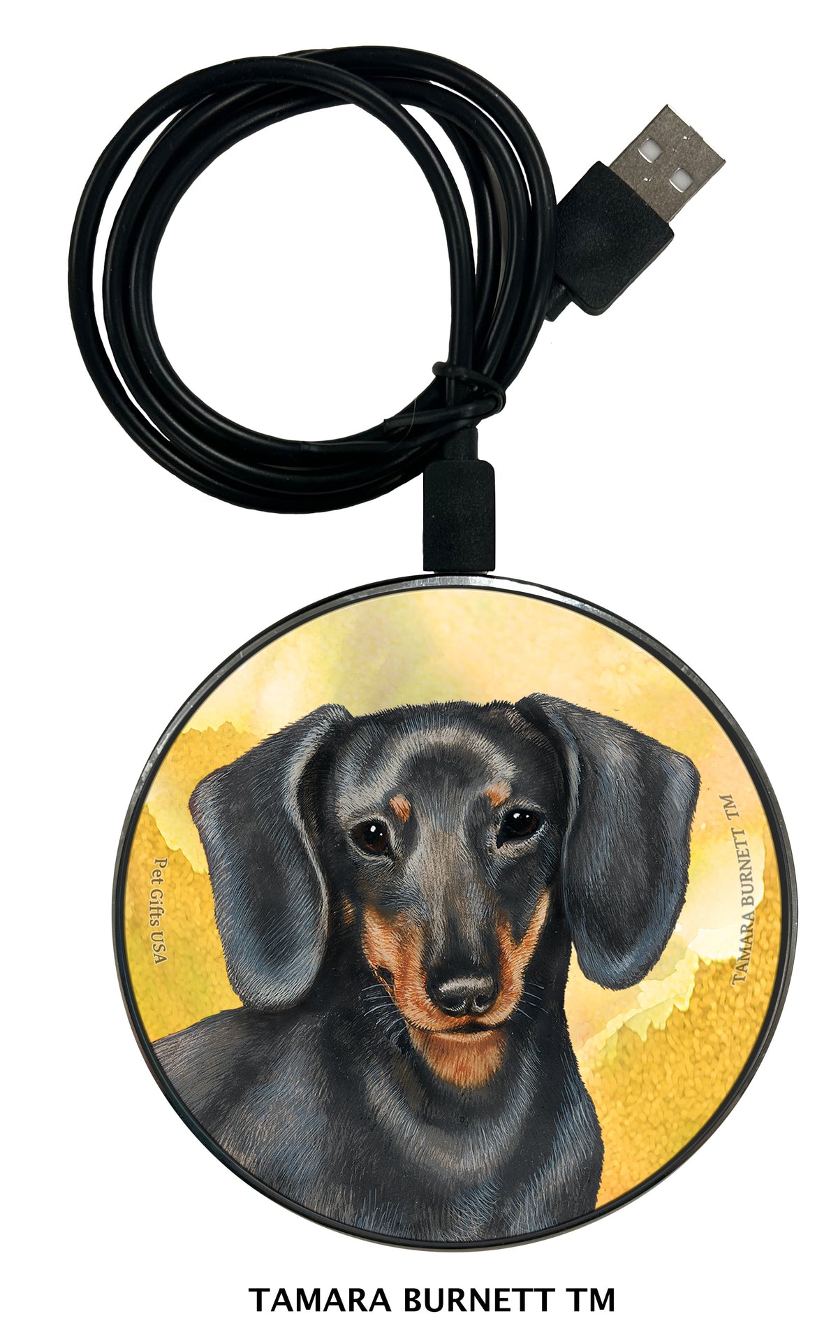 Dachshund Shorthair Blue and Tan Zoomies Wireless Charger