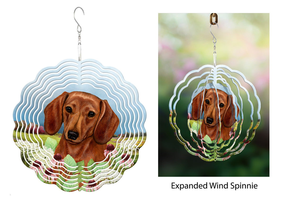 Short-Haired Dachshund Red Wind Spinner