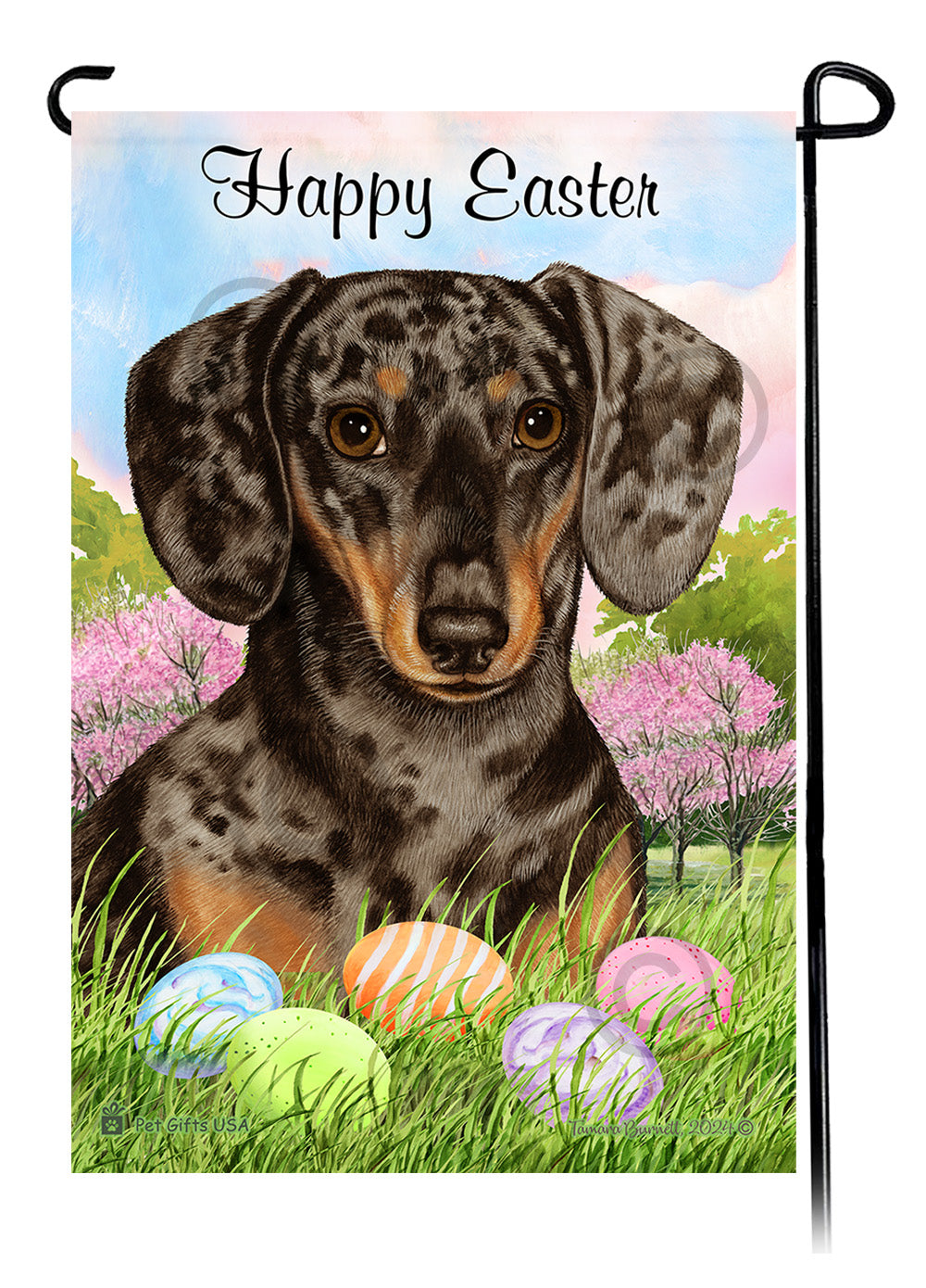 Dachshund Happy Easter - Garden Flag