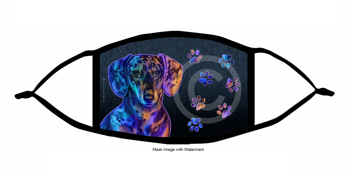 Dachshund (Smooth Chocolate and Tan Dapple) Face Mask