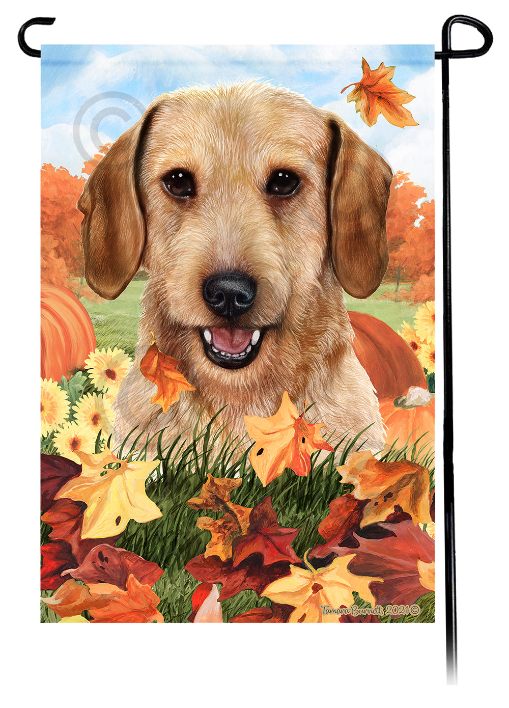 Dachshund Falling Leaves - Garden Flag