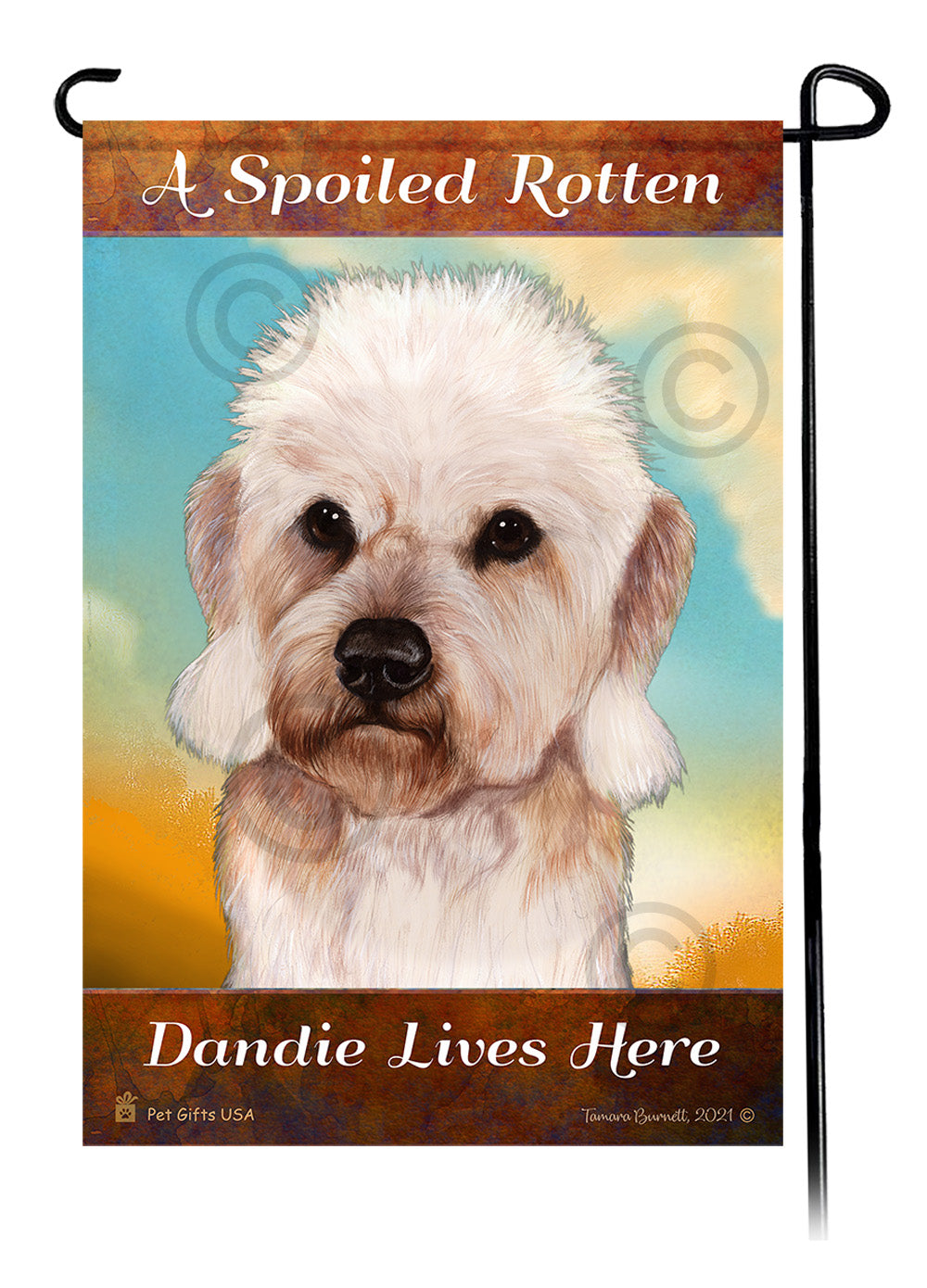 Dandie Dinmont Terrier Spoiled Rotten Garden Flags