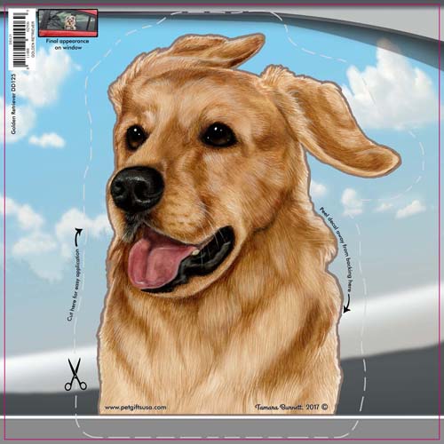 Golden Retriever Window Cling