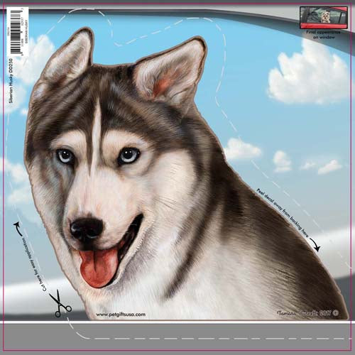Siberian Husky Window Cling
