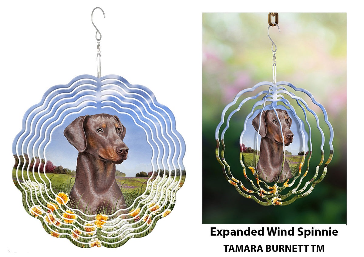 Doberman Fawn Uncropped Wind Spinner