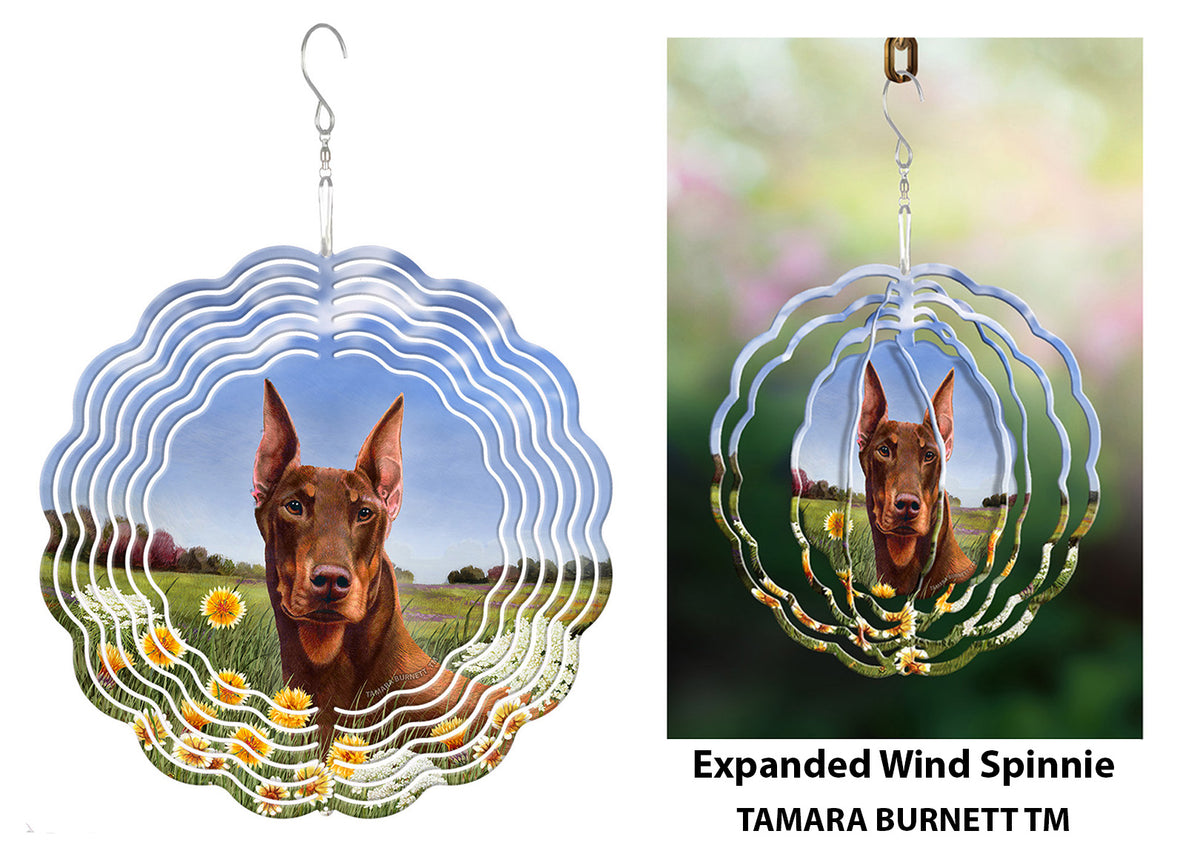 Doberman Red Style 2 Cropped Wind Spinner