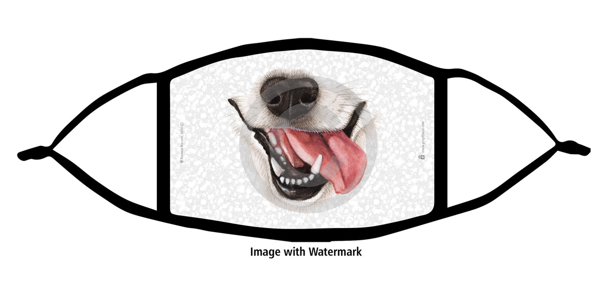 Dog Smile with Tongue Groovy Paws Face Mask