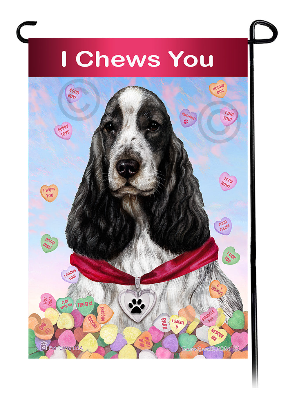 English Cocker Spaniel Valentine Sweetheart - Garden Flag