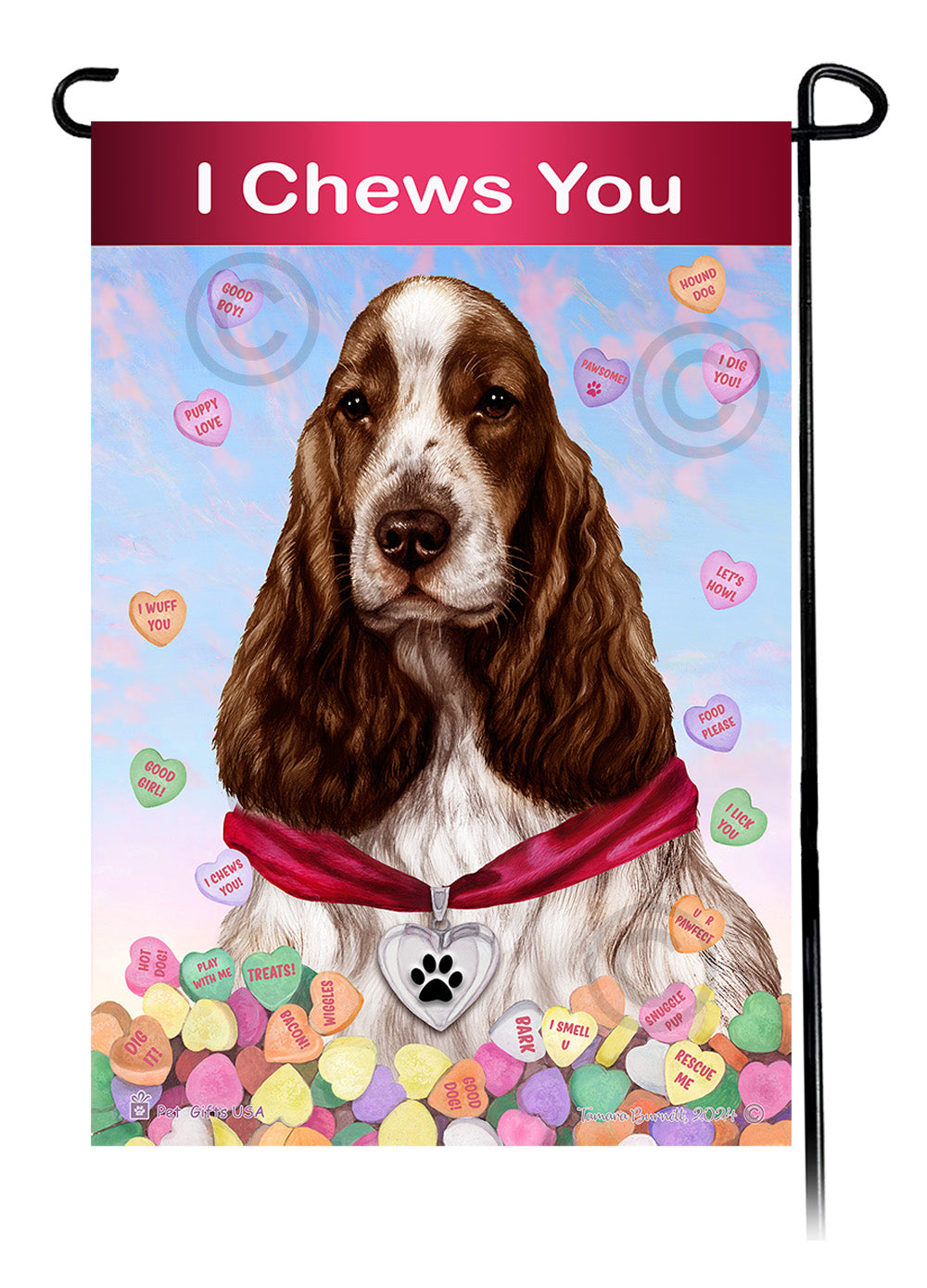 English Cocker Spaniel Valentine Sweetheart - Garden Flag