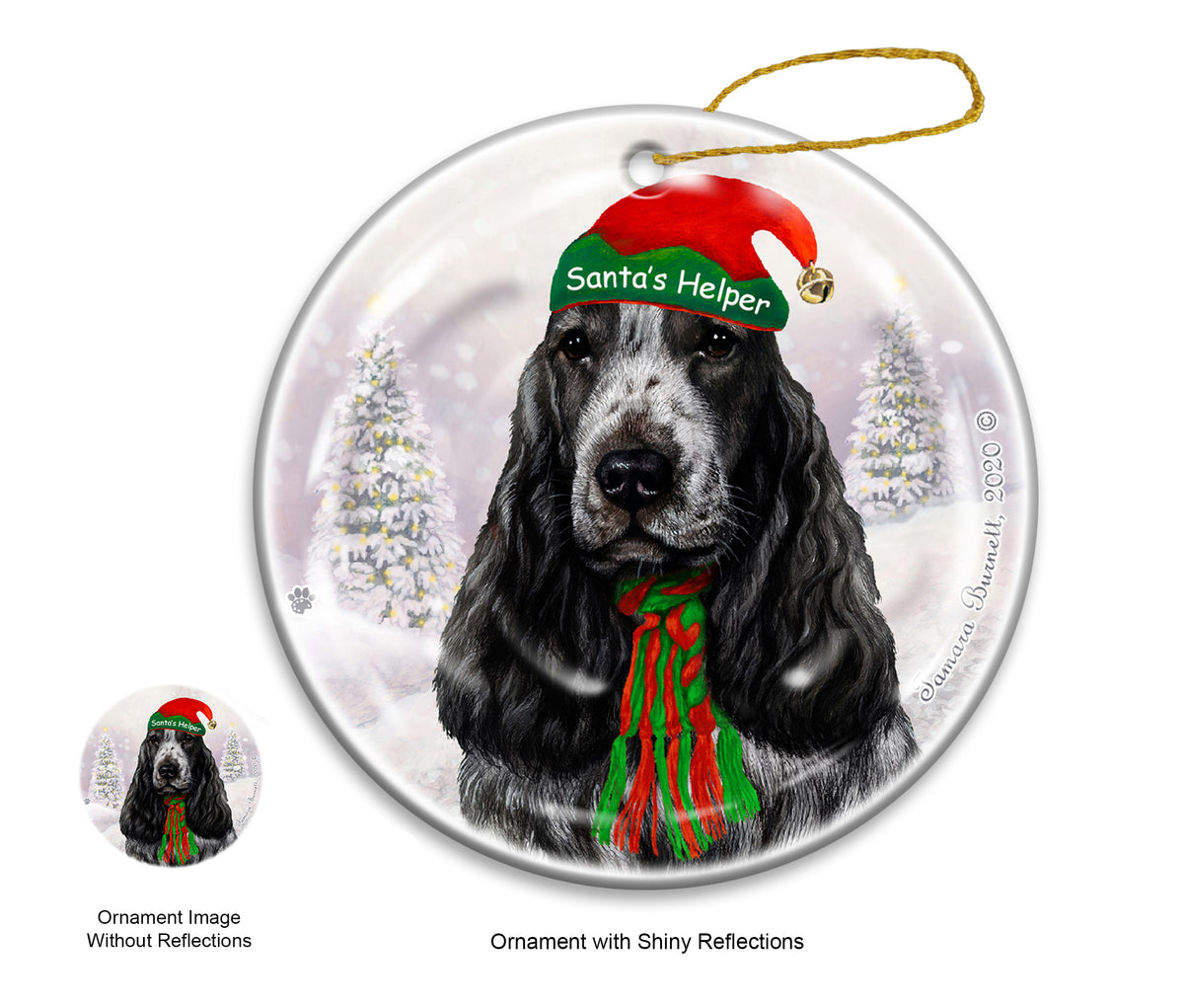 English Cocker Spaniel Blue Roan Ornament