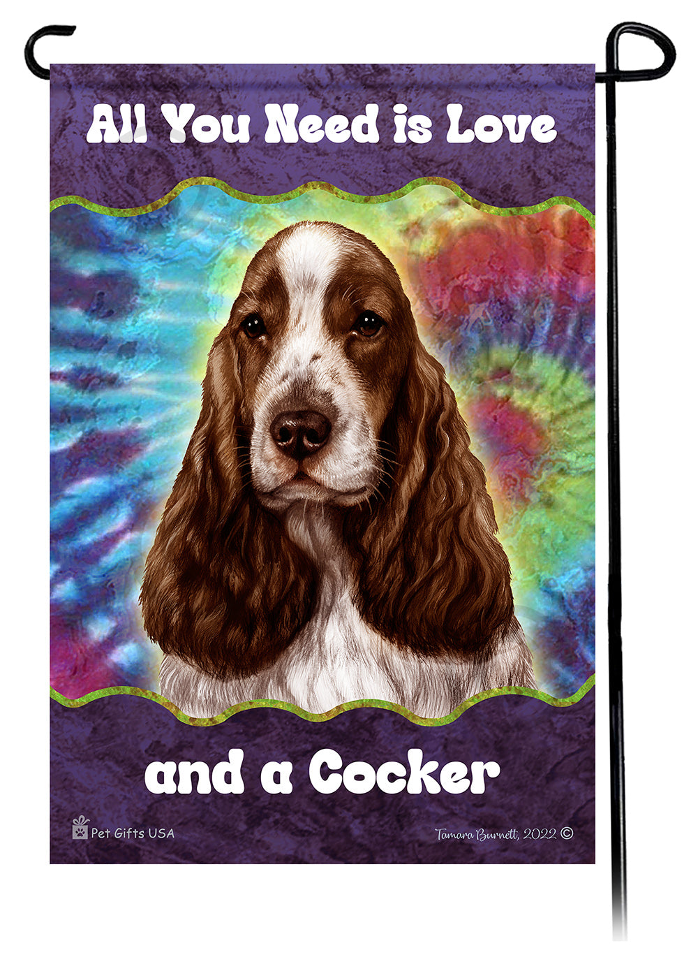 English Cocker Spaniel All You Need Is Love Garden Flag