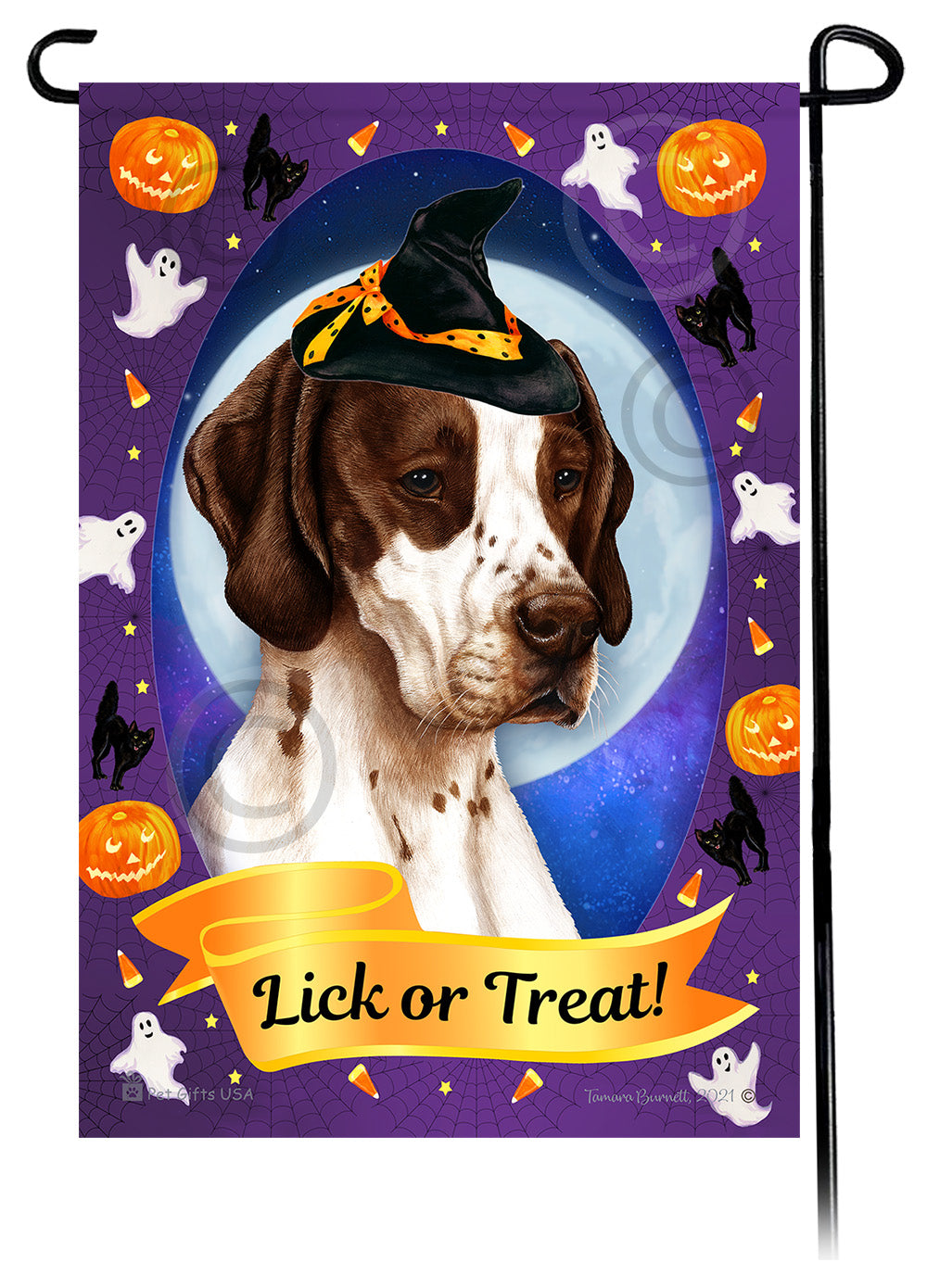 English Pointer Halloween Howls - Garden Flag