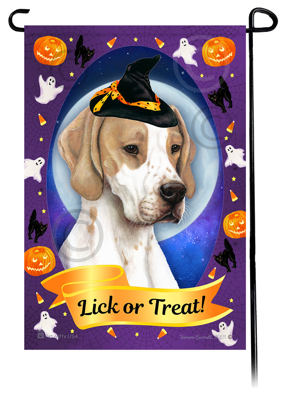 English Pointer Halloween Howls - Garden Flag