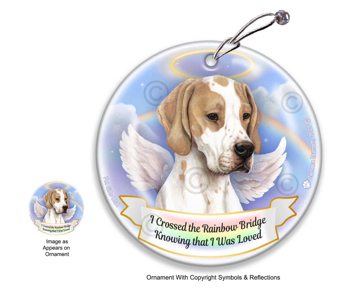 English Pointer Lemon/White Ornament