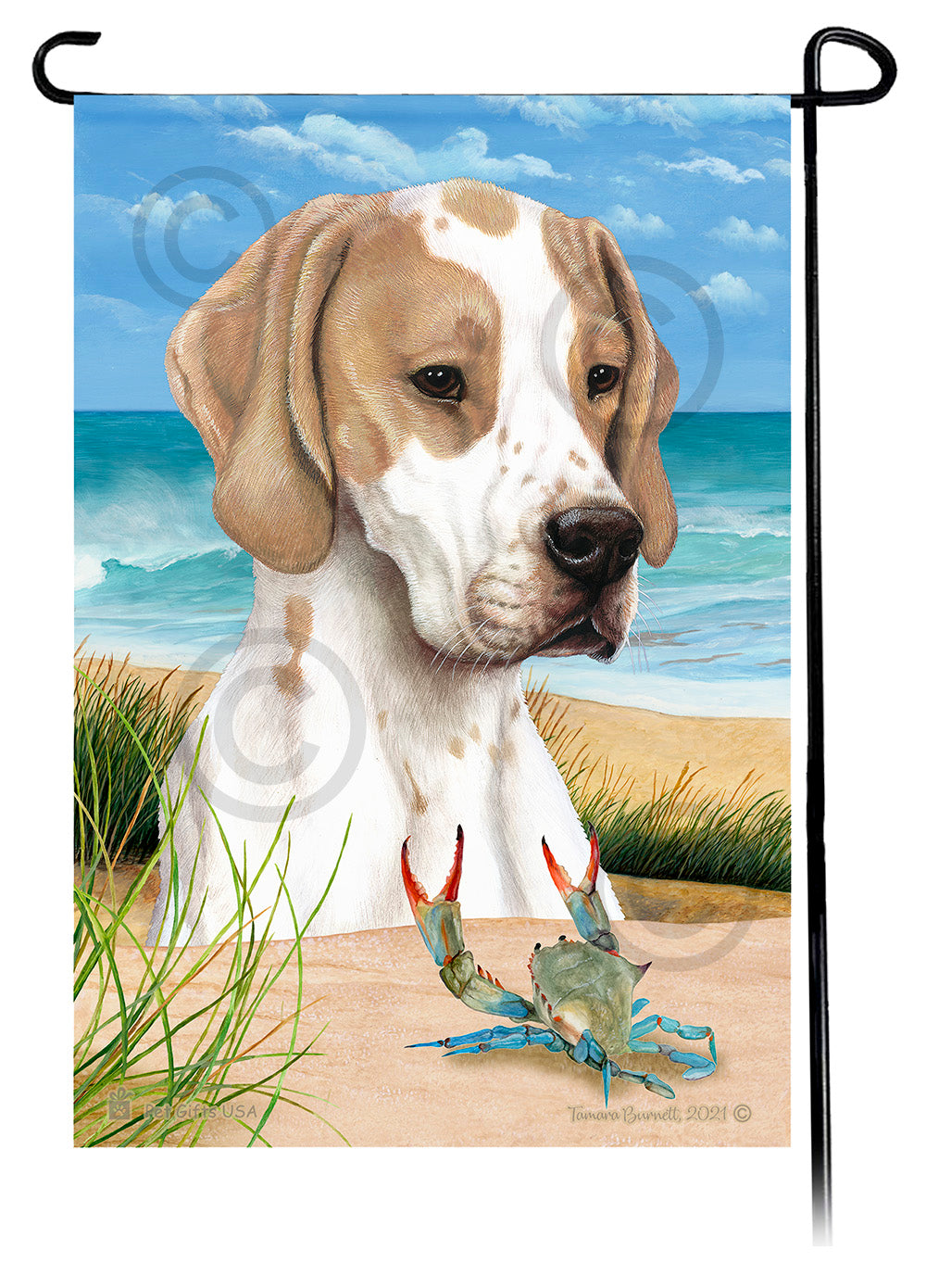 English Pointer Summer Flowers Garden Flag