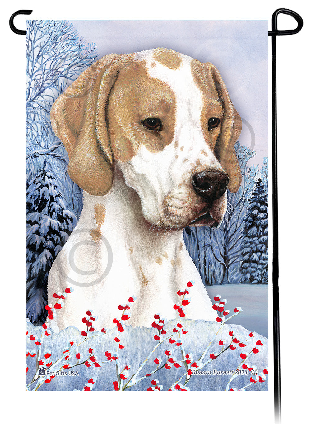 English Pointer Winterberries - Garden Flag