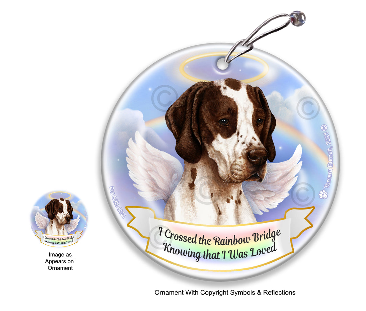 English Pointer Brown and White Ornament