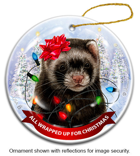 Ferret All Wrapped Up Ornament