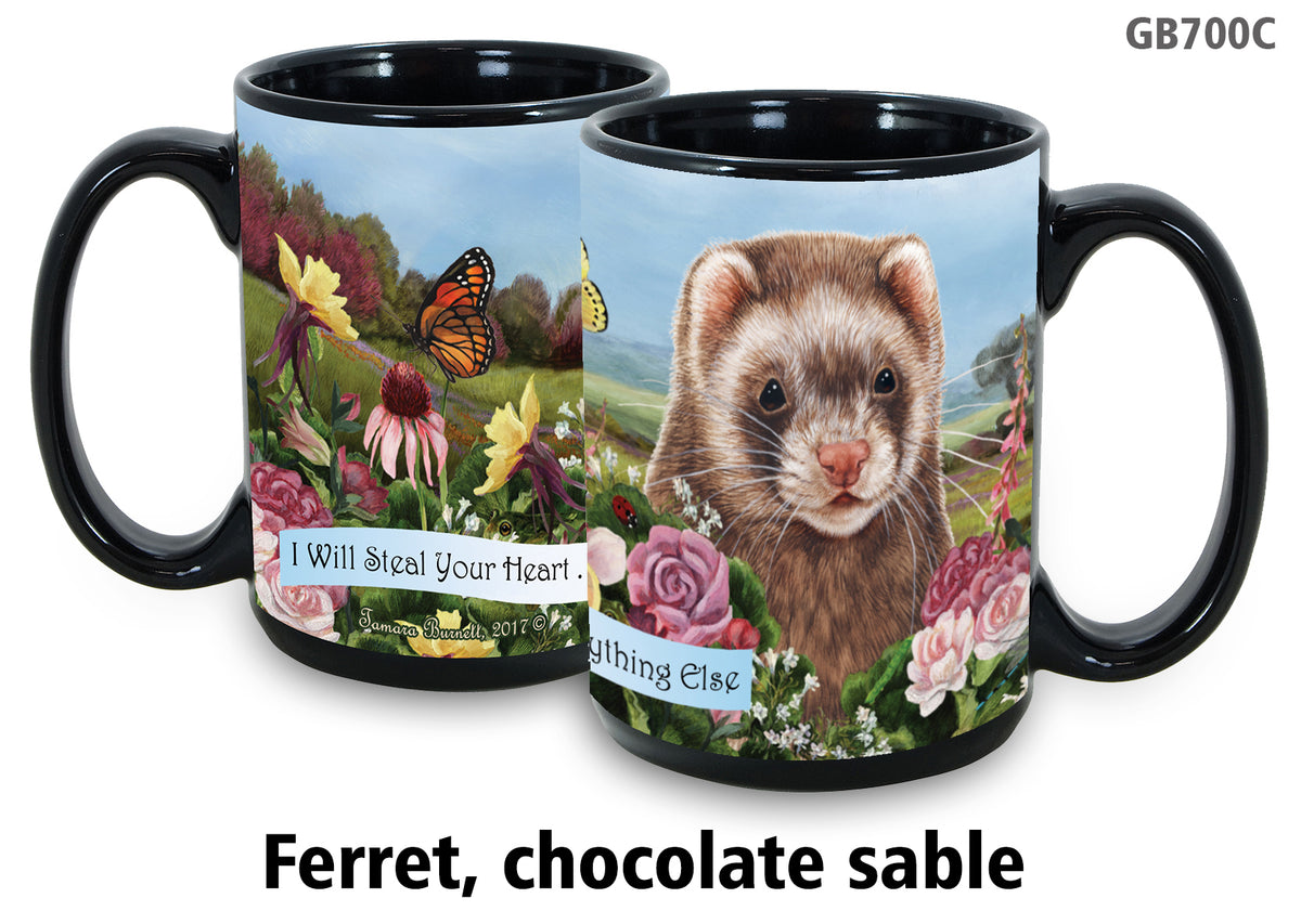 Ferret Chocolate Sable - Garden Party Fun Mug 15 oz