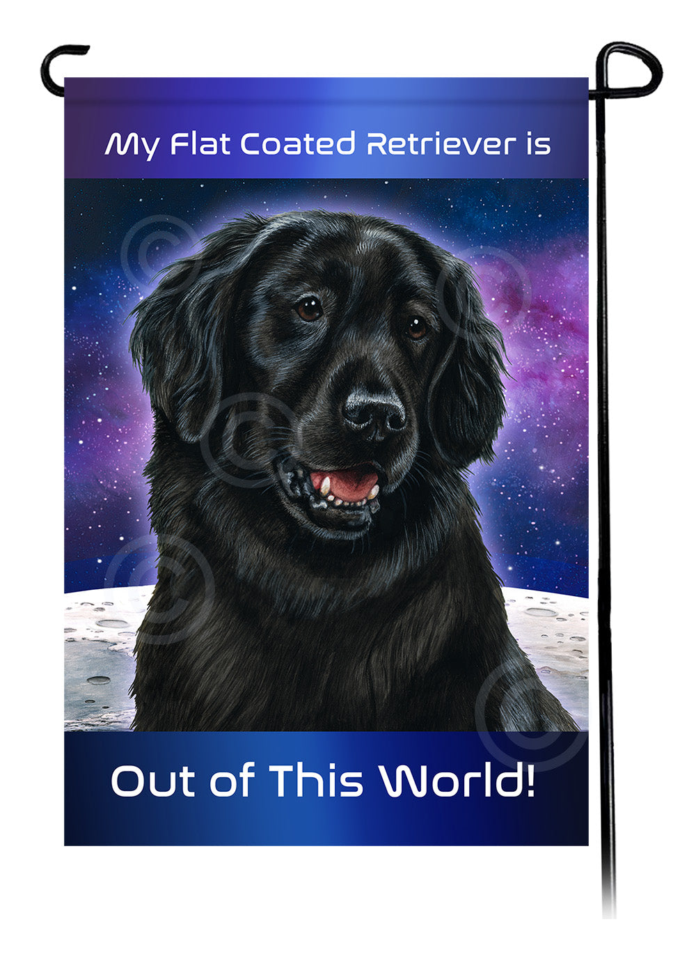 Flat Coated Retriever Out Of This World Garden Flags