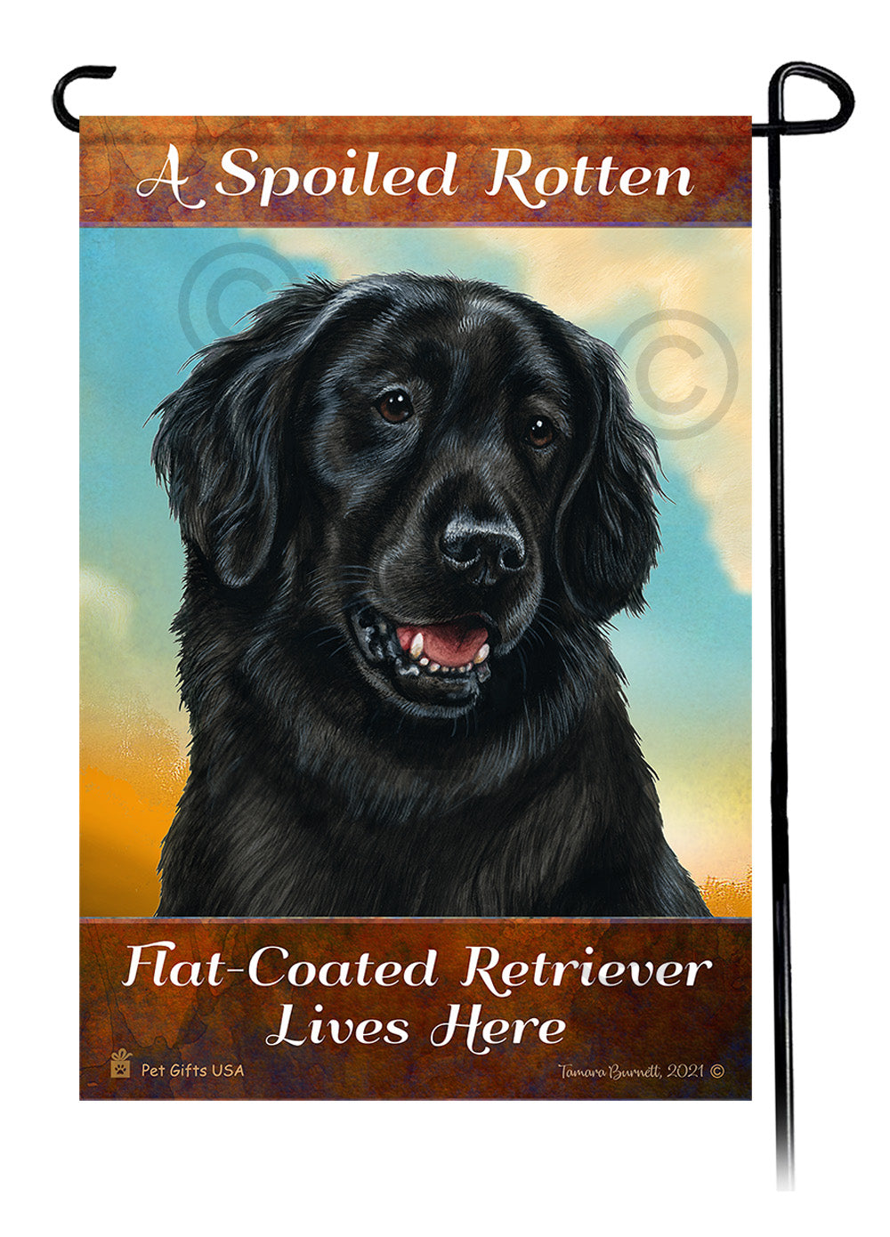 Flat Coated Retriever Spoiled Rotten Garden Flags