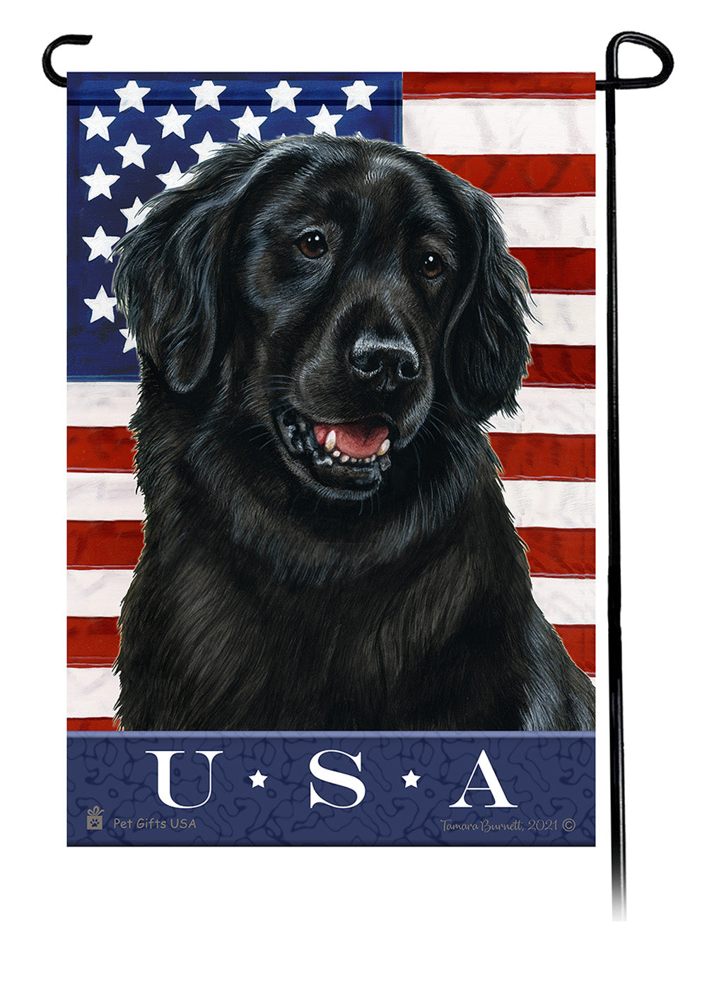 Flat Coated Retriever True Blue Garden Flags