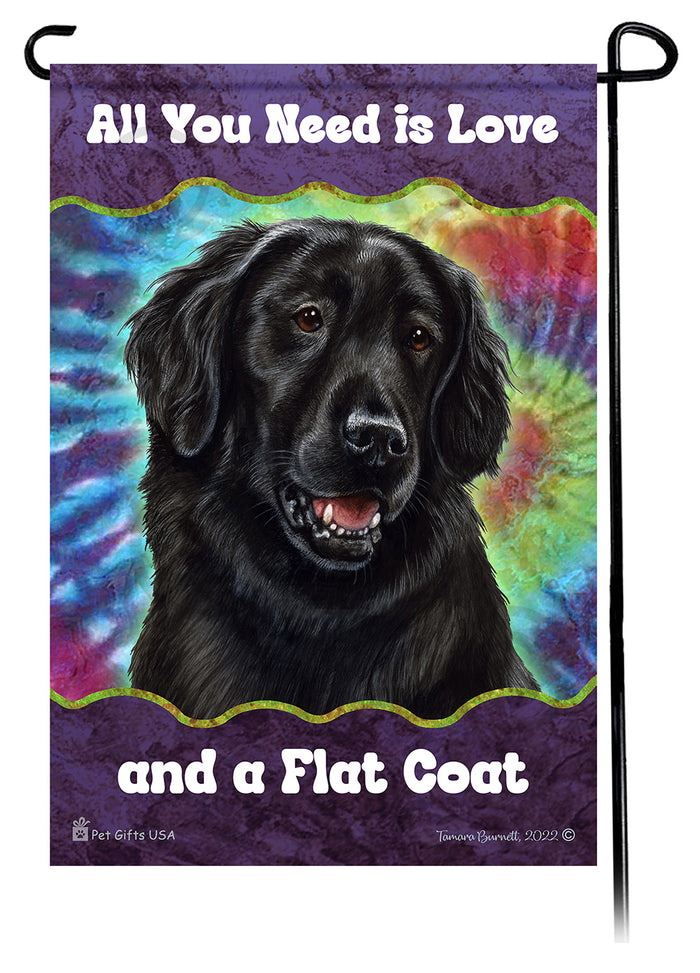 Flat Coated Retriever All You Need Is Love Garden Flags