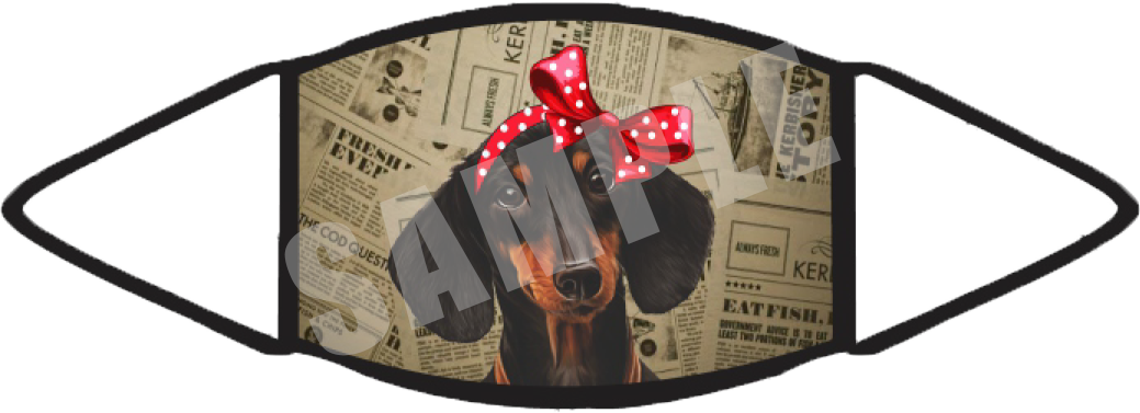 Dachshund Black (Brown) Face Mask